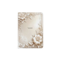 Ivory Flowers Passport Holder