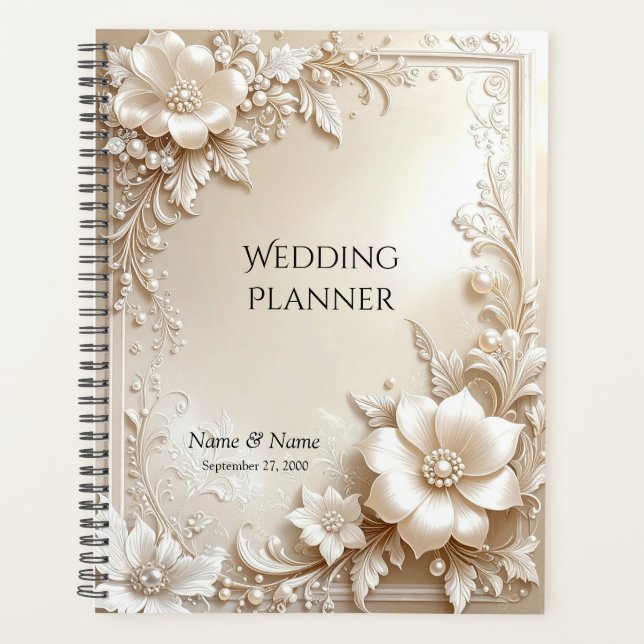 Ivory Flowers Planner (Front)