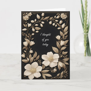 Ivory Flowers Thinking of You Card