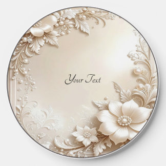 Ivory Flowers Wireless Charger