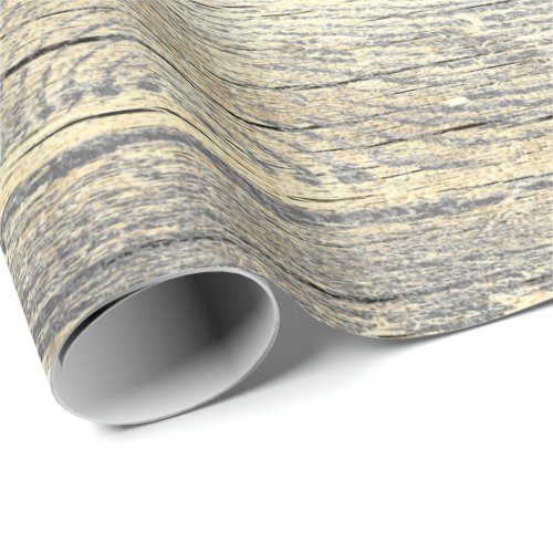 Ivory Foxier Metallic Shabby Gray Gold Wood Rustic Wrapping Paper
