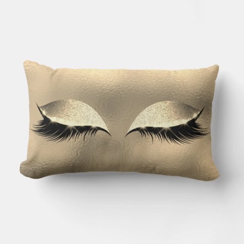 Ivory Foxier Vip Lashes Glass Sleep Glitter Makeup Lumbar Pillow