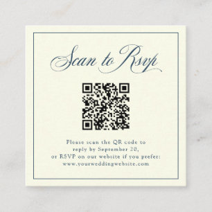Ivory Framed Italian Elegance RSVP with QR Code Enclosure Card