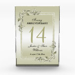 Ivory Gem & Glitter 14th Wedding Anniversary  Acrylic Award<br><div class="desc">Glamorous and elegant posh 14th Ivory Wedding Anniversary party award with stylish ivory gem stone jewels corner decorations and matching colored glitter border frame. A romantic design for your celebration. All text, font and font color is fully customizable to meet your requirements. If you would like help to customize your...</div>