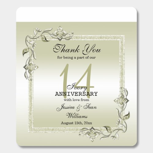 Ivory Gem  Glitter 14th Wedding Anniversary  Breath Savers Mints