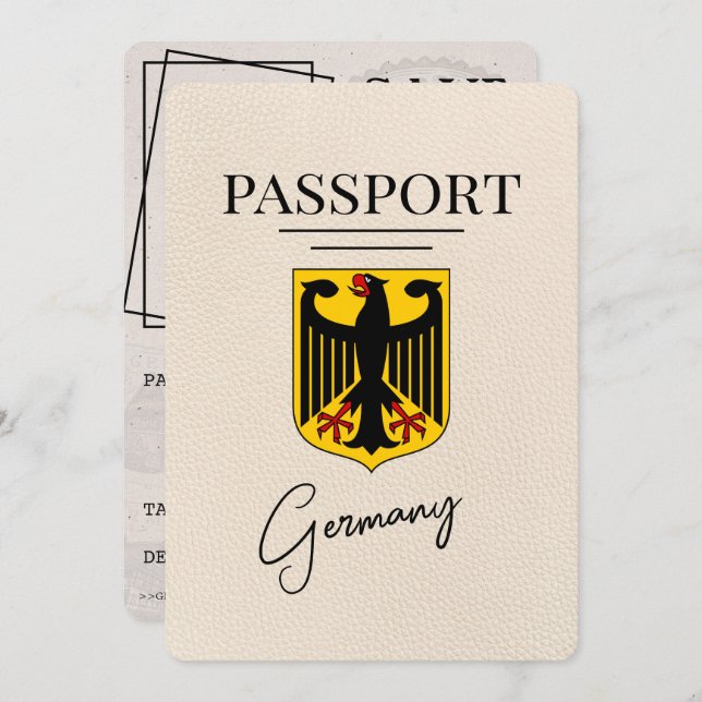 Ivory Germany Passport Save The Date (Front/Back)