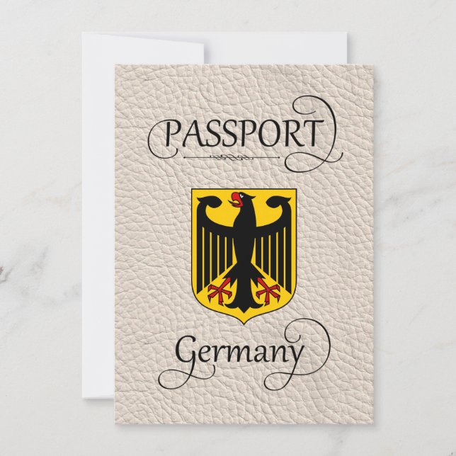Ivory Germany Passport Save the Date Card (Front)
