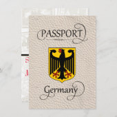 Ivory Germany Passport Save the Date Card (Front/Back)