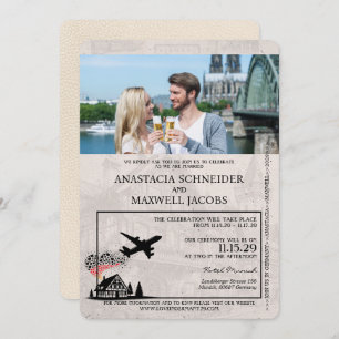 Ivory Germany Passport Wedding Invitation