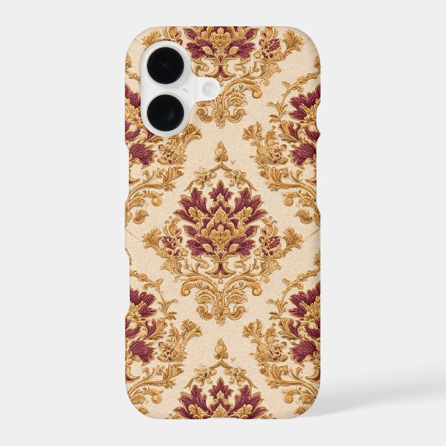 Ivory Gilded Floral Damask Case-Mate iPhone Case (Back)
