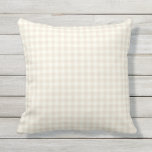 Ivory Gingham Pattern Outdoor Pillows