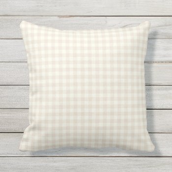 Ivory Gingham Pattern Outdoor Pillows by Richard__Stone at Zazzle