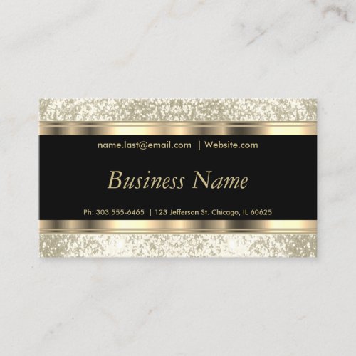 Ivory Glitter and Elegant Gold Business Card