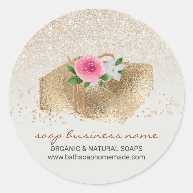 Ivory Glitter Bath Lavender Spa Soap Classic Round Sticker (Front)