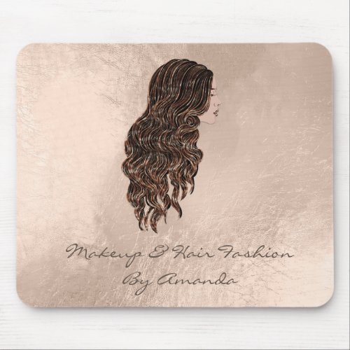 Ivory Glitter Name Hairdresser Makeup Mermaid Mouse Pad