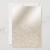 ivory glitter ombre metallic foil Quinceañera Invitation (Back)