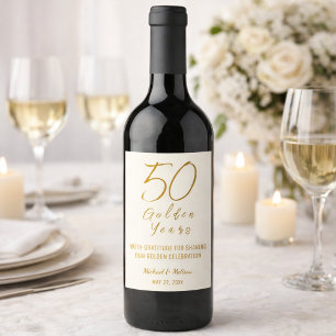 Ivory Gold 50th Golden Years Anniversary  Wine Label