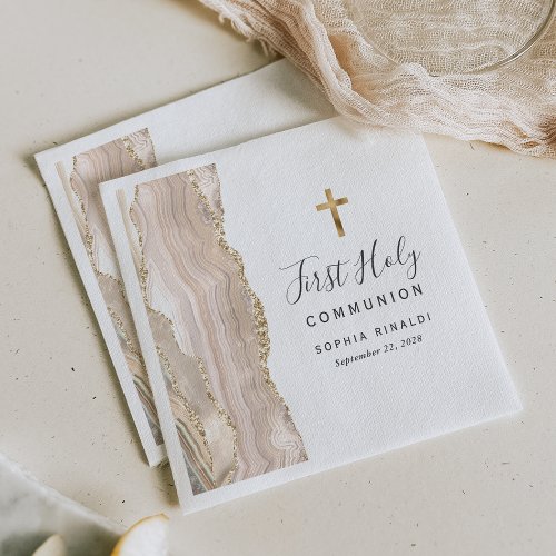 Ivory Gold Agate First Holy Communion
