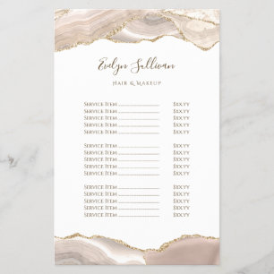 Ivory gold agate price list flyer