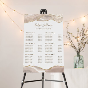 Ivory Gold Agate Price List Foam Board