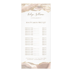 ivory gold agate price list rack card
