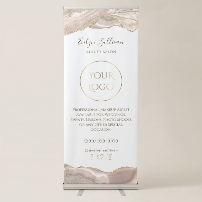 ivory gold agate retractable banner (Front)