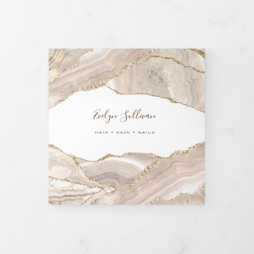 Ivory Gold Agate Trifold Brochure