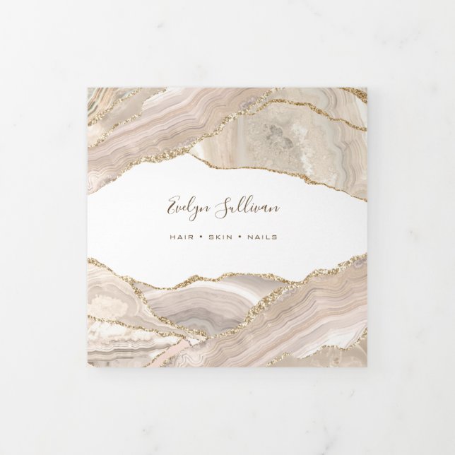 Ivory Gold Agate Trifold Brochure (Cover)