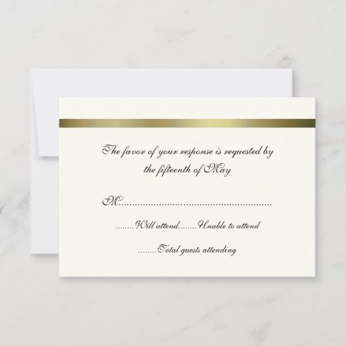 Ivory &amp; Gold All Purpose Wedding Response Card
