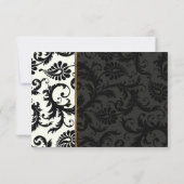 Ivory, Gold, and Black Damask Reply Card (Back)