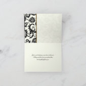 Ivory, Gold, and Black Damask Thank You Card (Inside)