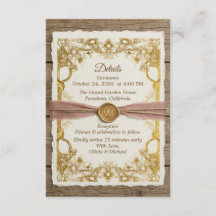 Ivory Gold Boho Floral Rustic Elegant Script