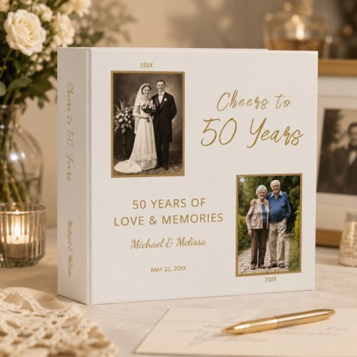 Ivory Gold Cheers to 50 Years Memory Binder
