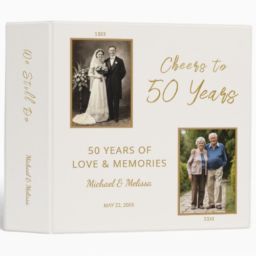 Ivory Gold Cheers to 50 Years Memory Binder