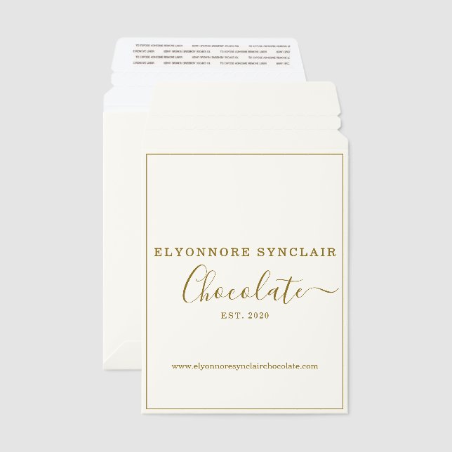 Ivory Gold Chocolatier Brand Business Envelope Mailers (Front & Back)