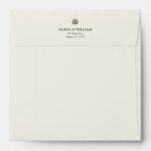 Ivory & Gold Double Border Square Wedding Envelope