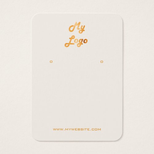 Ivory gold earring jewelry photo logo display card