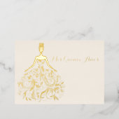 Ivory Gold Foil Silhouette Quinceañera Invite (Standing Front)