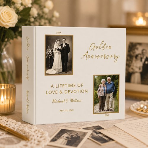Ivory Gold Golden Anniversary Memory Binder