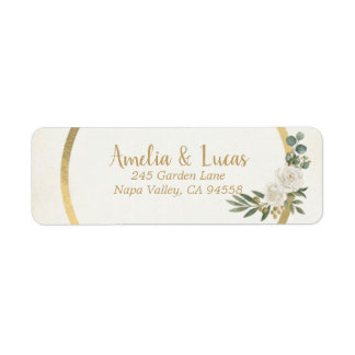 Ivory Gold Greenery Wedding Elegant Gold Label