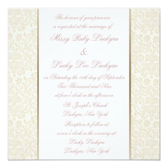 Ivory & Gold Invitation | Zazzle