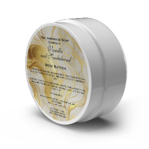 Ivory Gold Marble Cosmetics Body Butter Jar Label