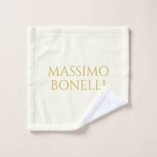 Ivory & Gold Modern Minimalist Elegant Own Name Wash Cloth