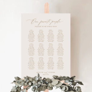 Ivory Gold Our Favorite People Seating Chart Foam Board