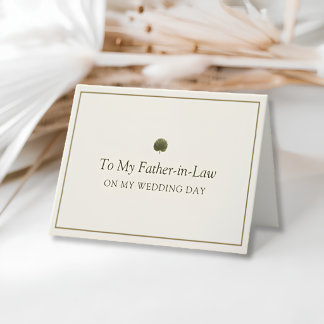 Ivory Gold Palm Father-in-Law Wedding Day Card