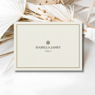 Ivory & Gold Palm Wedding Place Card