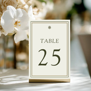 Ivory & Gold Palm Wedding Table Number
