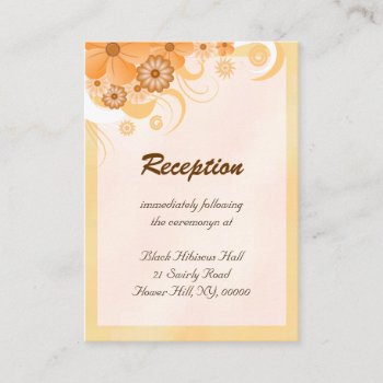 Ivory Gold Peach Wedding Reception Enclosure Cards by sunnymars at Zazzle