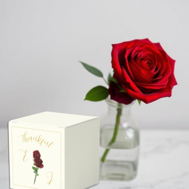 Ivory Gold Rose Wedding Favor Boxes (Creator Uploaded)