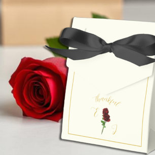 Ivory Gold Rose Wedding Favor Boxes